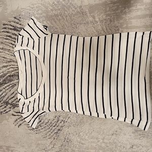Zenana white and black stripe shirt